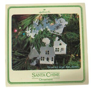 Vintage 1980 Hallmark Santa Chime Ornament Original packaging